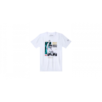 Mercedes-Benz AMG Petronas F1 T-Shirt Winner World Champions Lewis Hamilton 2017 weiß L